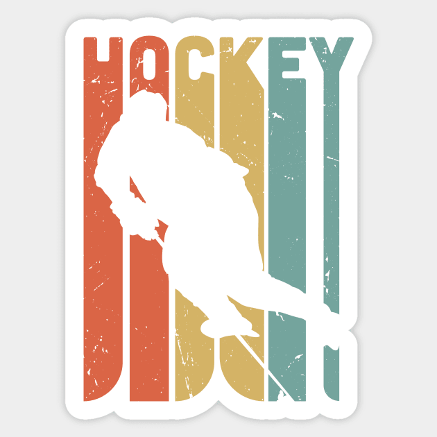 Retro Hockey / hockey lover gift idea / hockey fan present / ice sports Sticker by Anodyle